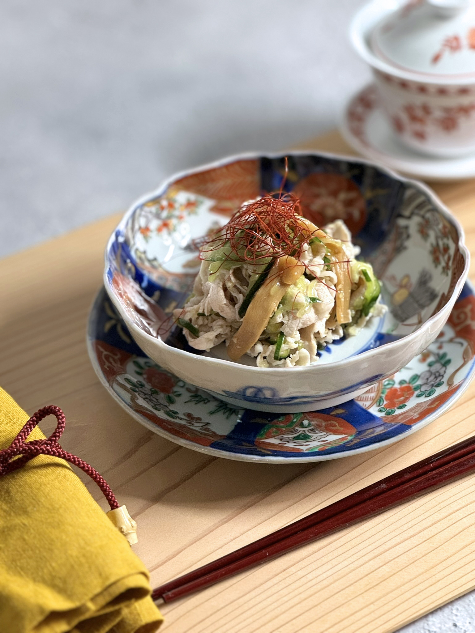 【おうちレシピ】ゆめの大地で作る 豚肉とメンマの中華風塩サラダ